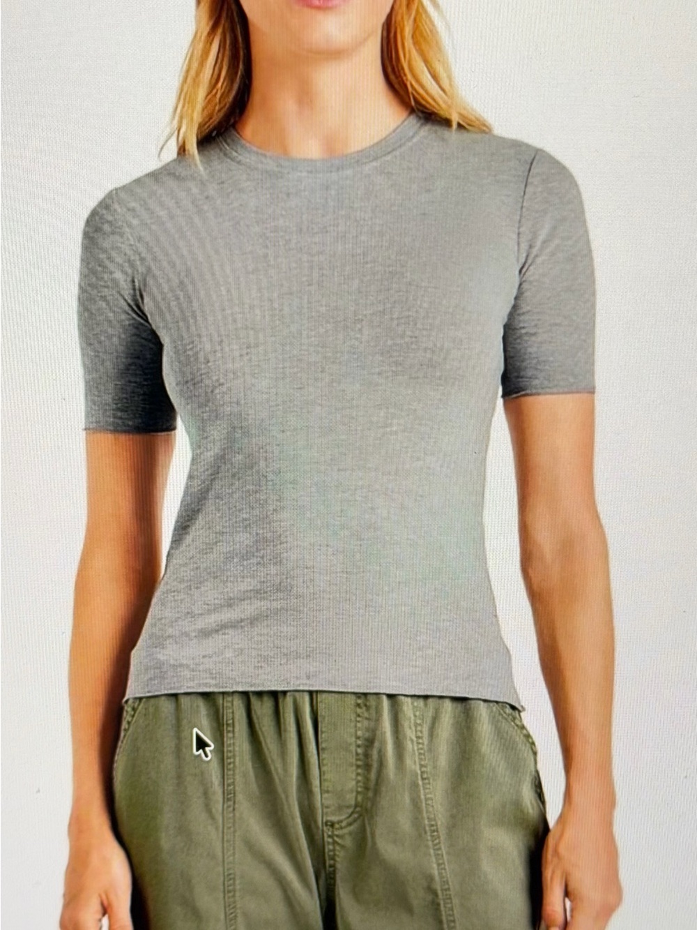 Splendid Light Heathered Gray Quarter Sleeve Crewneck Tee, Medium, NWT